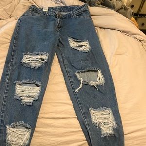 Distressed Mom Jeans